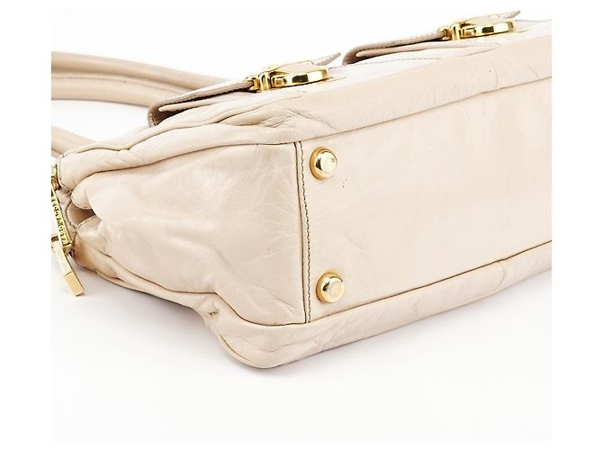 Marc Jacobs  mala de couro bege com bolso duplo e alça de mão - vista 12