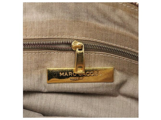 Marc Jacobs  mala de couro bege com bolso duplo e alça de mão - vista 15