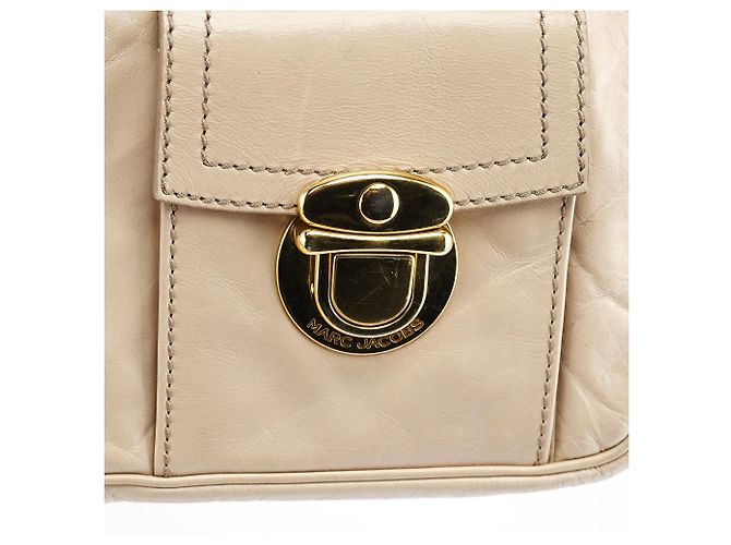 Marc Jacobs  mala de couro bege com bolso duplo e alça de mão - vista 6