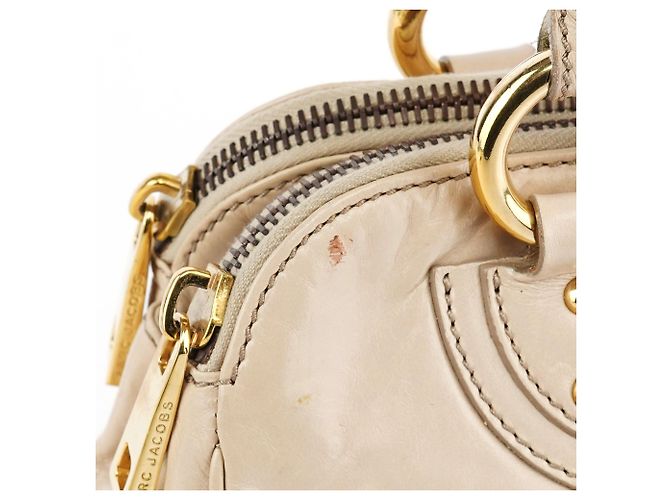 Marc Jacobs  mala de couro bege com bolso duplo e alça de mão - vista 8