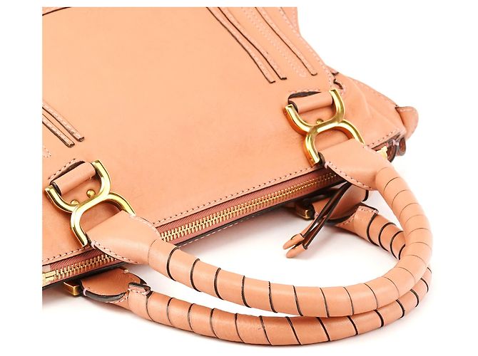 Chloé Borsa a tracolla Marcie in pelle rosa tenue - vista 10