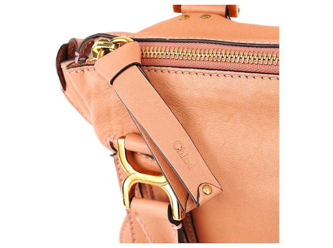 Chloé Borsa a tracolla Marcie in pelle rosa tenue - vista 7