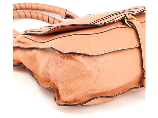 Chloé Borsa a tracolla Marcie in pelle rosa tenue - vista 8