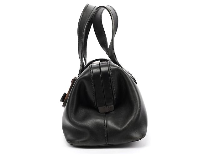 Gucci Borsa Bowling 2002 in pelle nera con chiusura in legno - vista 2