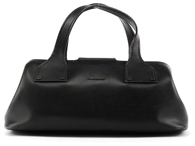 Gucci Borsa Bowling 2002 in pelle nera con chiusura in legno - vista 3