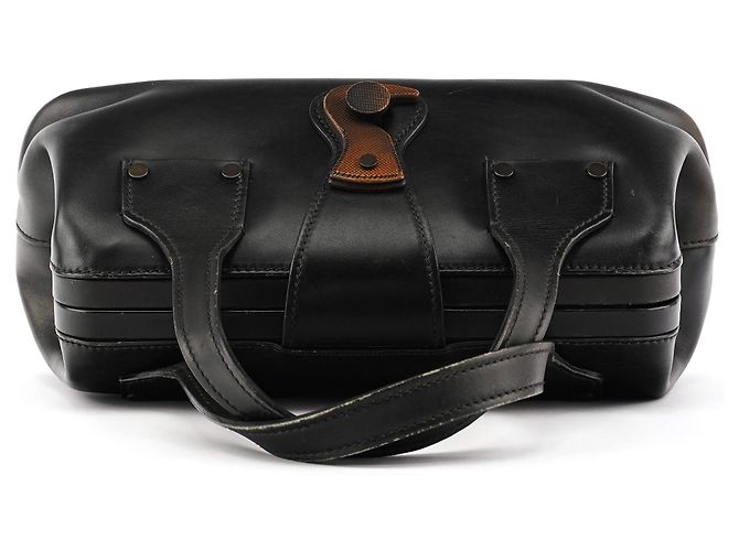Gucci Borsa Bowling 2002 in pelle nera con chiusura in legno - vista 4