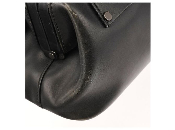 Gucci Borsa Bowling 2002 in pelle nera con chiusura in legno - vista 8