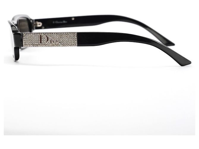 DiorSunStrass 2 Black Strass Rectangular Sunglasses - view 3