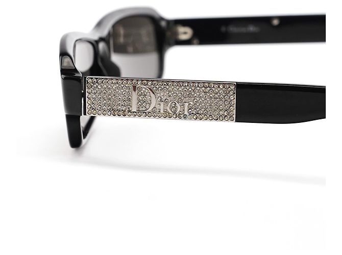 DiorSunStrass 2 Black Strass Rectangular Sunglasses - view 4