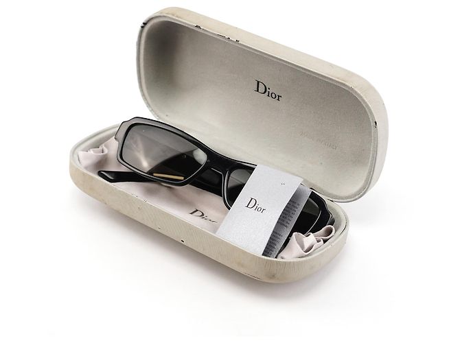 DiorSunStrass 2 Black Strass Rectangular Sunglasses - view 8