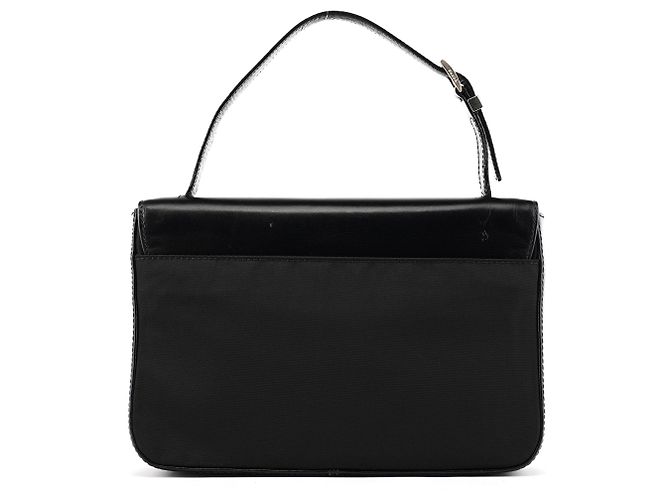 Prada Borsa con manico B7097 Black Tessuto Vitello Top Handle Bag - vista 3