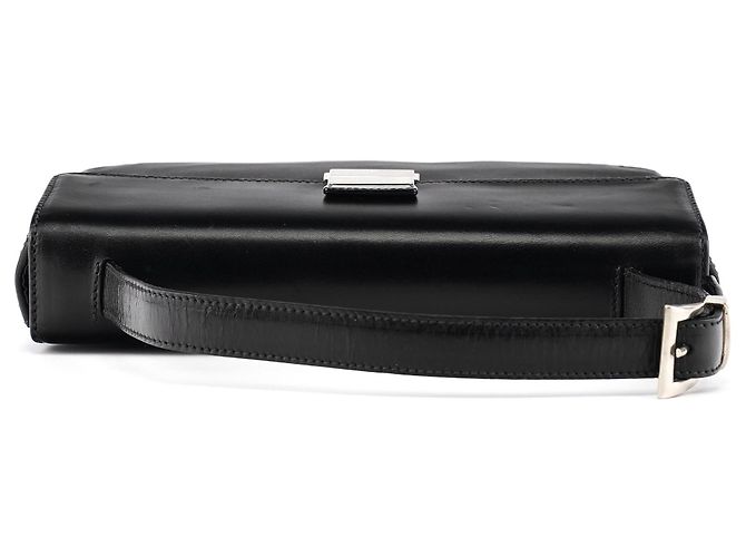 Prada Borsa con manico B7097 Black Tessuto Vitello Top Handle Bag - vista 4