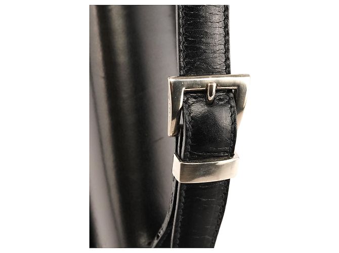 Prada Borsa con manico B7097 Black Tessuto Vitello Top Handle Bag - vista 7