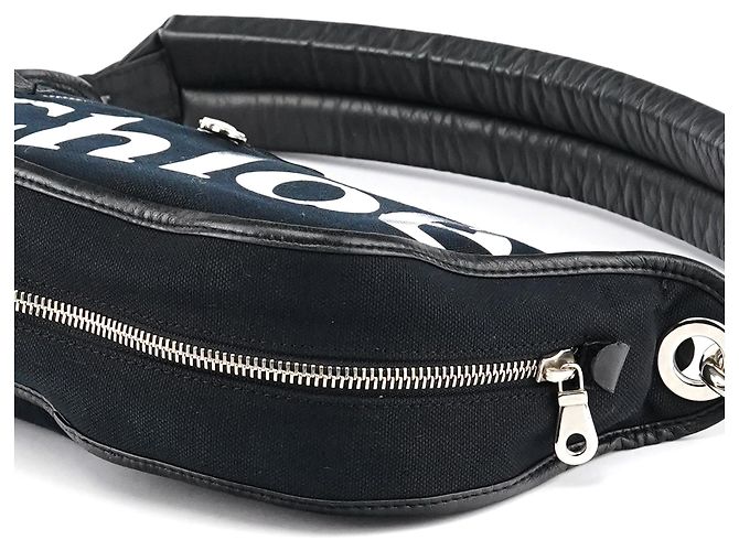Chloé Borsa a tracolla in tela con logo nera - vista 10