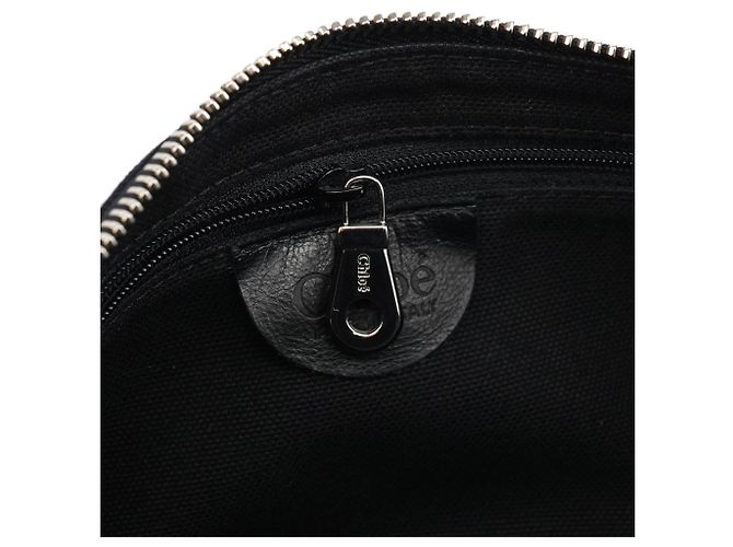 Chloé Borsa a tracolla in tela con logo nera - vista 13