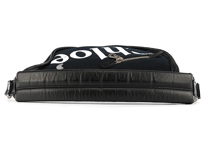 Chloé Borsa a tracolla in tela con logo nera - vista 4