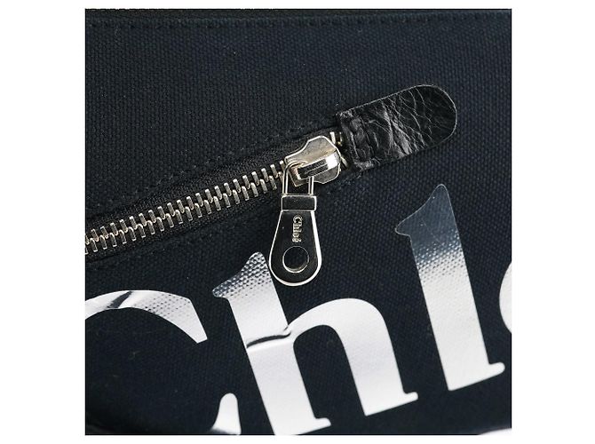 Chloé Borsa a tracolla in tela con logo nera - vista 6