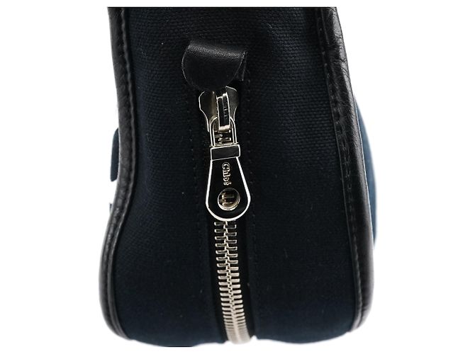 Chloé Borsa a tracolla in tela con logo nera - vista 7