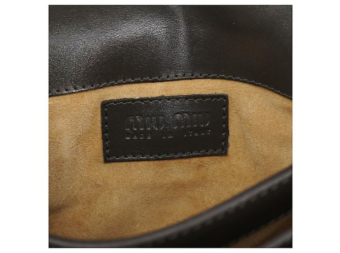 Miu Miu Borsa a mano in pelle verniciata marrone - vista 12