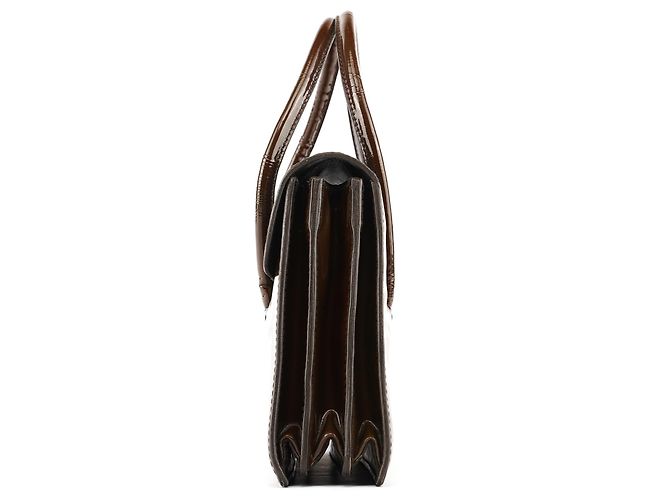 Miu Miu Borsa a mano in pelle verniciata marrone - vista 2