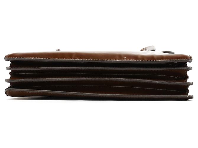 Miu Miu Borsa a mano in pelle verniciata marrone - vista 5