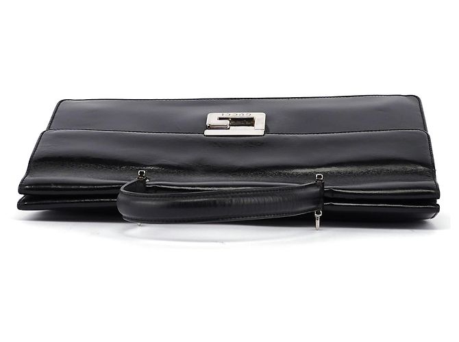 Gucci Schwarze Ledertasche G Square - Ansicht 4