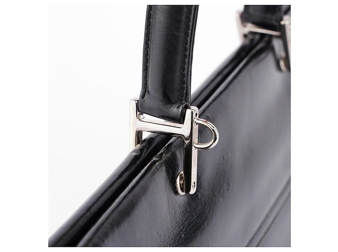Gucci Schwarze Ledertasche G Square - Ansicht 7