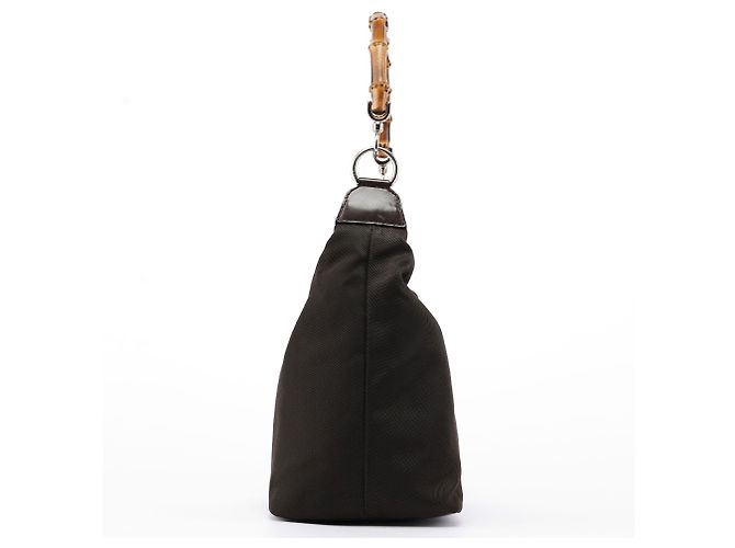 Bamboo Gucci Borsa a tracolla in tela marrone con bambù - vista 2