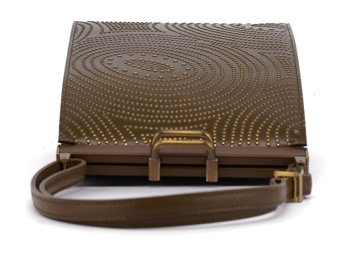 Chloé Mini borsa in pelle borchiata marrone - vista 4