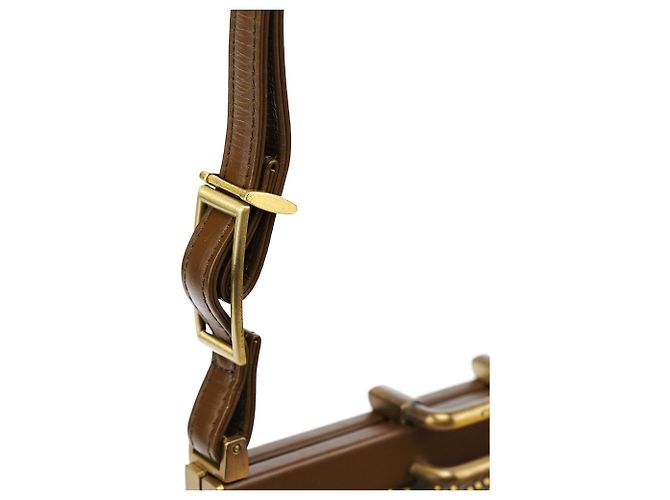 Chloé Mini borsa in pelle borchiata marrone - vista 7