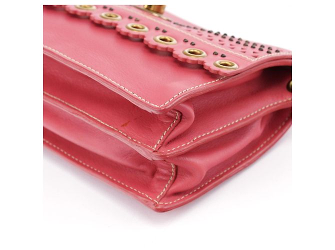 Miu Miu Borsa a spalla in vitello rosa con chiusura a rotazione - vista 10