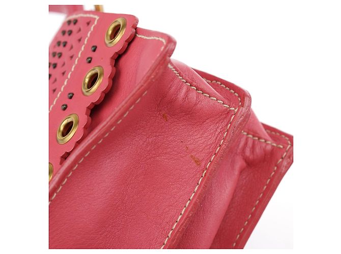 Miu Miu Borsa a spalla in vitello rosa con chiusura a rotazione - vista 11