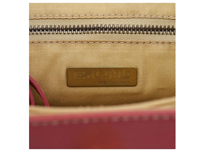 Miu Miu Borsa a spalla in vitello rosa con chiusura a rotazione - vista 13