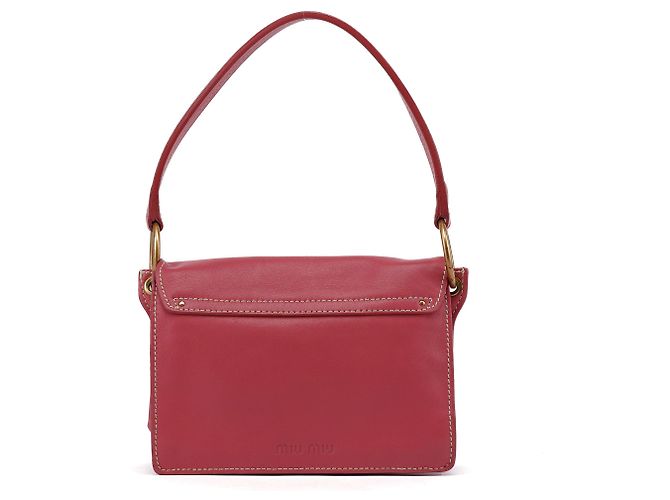 Miu Miu Borsa a spalla in vitello rosa con chiusura a rotazione - vista 3