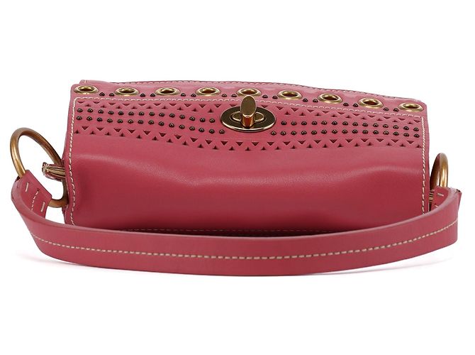 Miu Miu Borsa a spalla in vitello rosa con chiusura a rotazione - vista 4