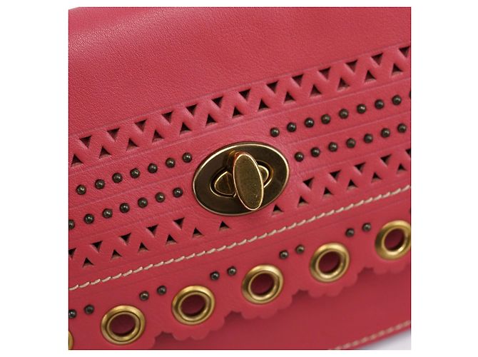 Miu Miu Borsa a spalla in vitello rosa con chiusura a rotazione - vista 6