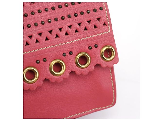 Miu Miu Borsa a spalla in vitello rosa con chiusura a rotazione - vista 7