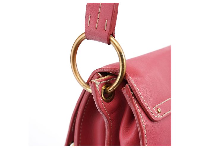 Miu Miu Borsa a spalla in vitello rosa con chiusura a rotazione - vista 8