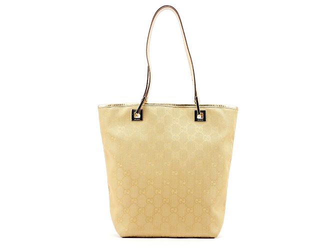 Gucci Borsa Tote Gold GG Canvas - vista 3
