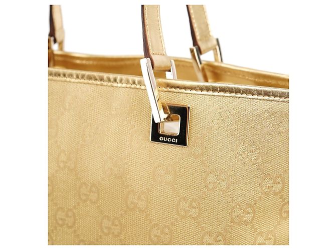 Gucci Borsa Tote Gold GG Canvas - vista 5