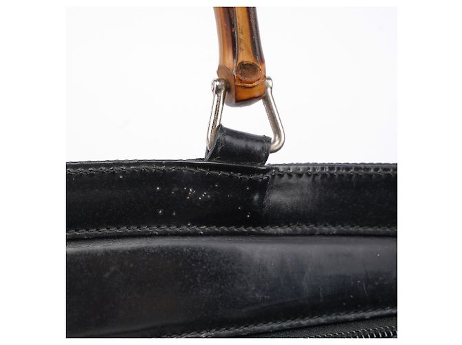 Bamboo Gucci Borsa tote in bambù trapuntata nera - vista 15
