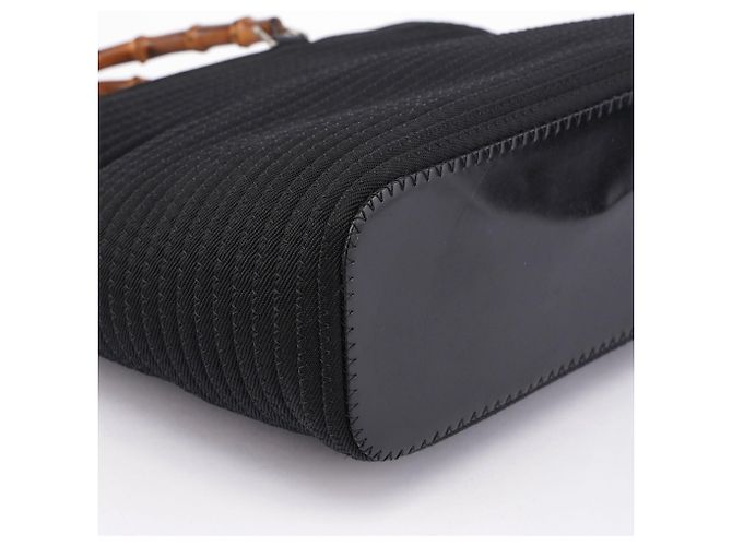 Bamboo Gucci Borsa tote in bambù trapuntata nera - vista 7