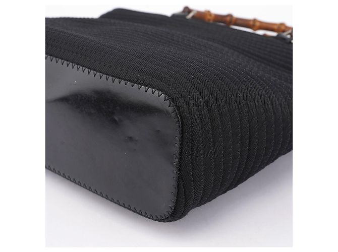 Bamboo Gucci Borsa tote in bambù trapuntata nera - vista 8