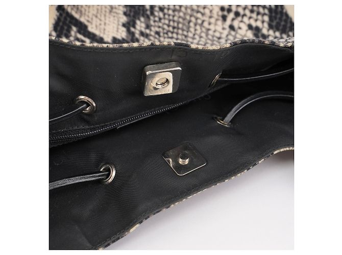 Gucci 1999 Grey Snakeskin Print Drawstring Tote Bag - Ansicht 13