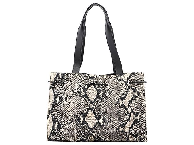 Gucci 1999 Grey Snakeskin Print Drawstring Tote Bag - Ansicht 3