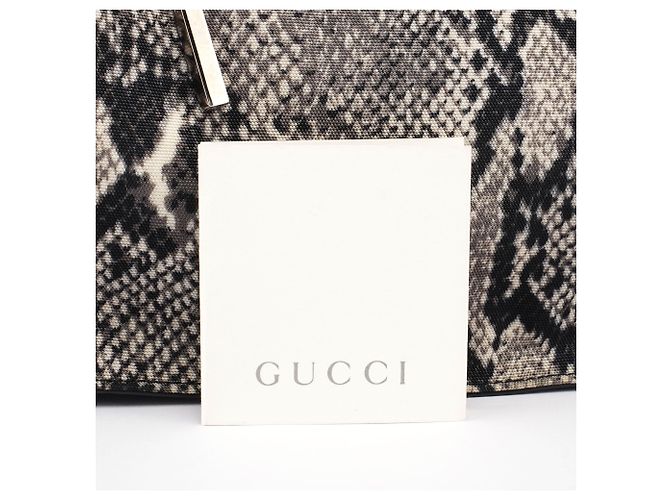 Gucci 1999 Grey Snakeskin Print Drawstring Tote Bag - Ansicht 5