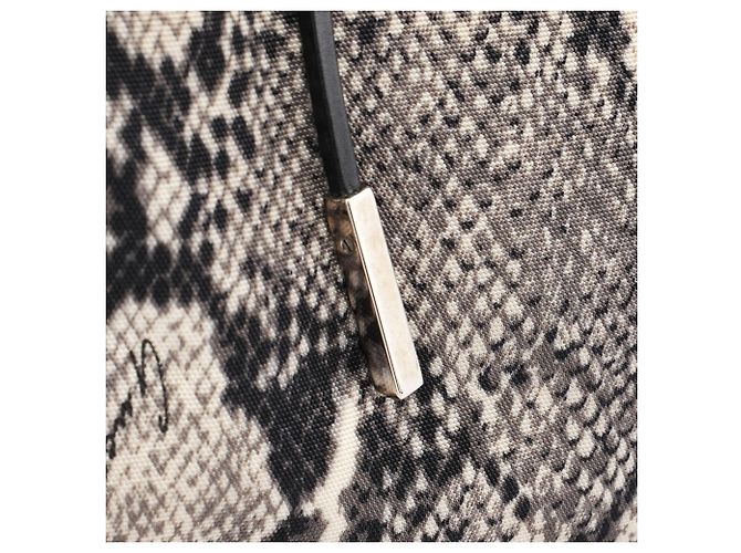 Gucci 1999 Grey Snakeskin Print Drawstring Tote Bag - Ansicht 6