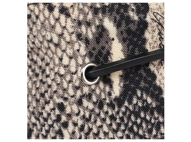 Gucci 1999 Grey Snakeskin Print Drawstring Tote Bag - Ansicht 8