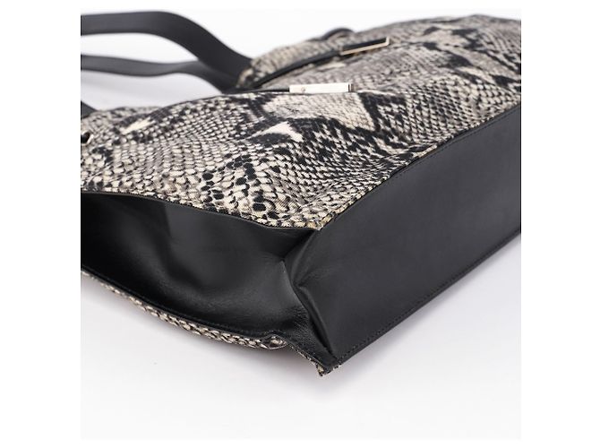 Gucci 1999 Grey Snakeskin Print Drawstring Tote Bag - Ansicht 9