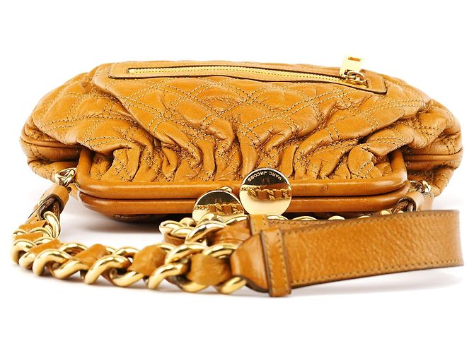 Marc Jacobs Picca borsa a tracolla Little Stam in pelle beige - vista 4
